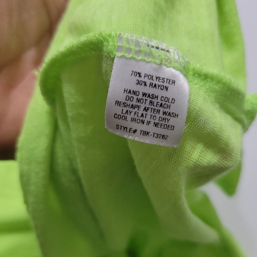 Tresics Women Medium Tank Top Neon Heathered Green Scoop Neck Stretch Razor Back - Picture 9 of 12